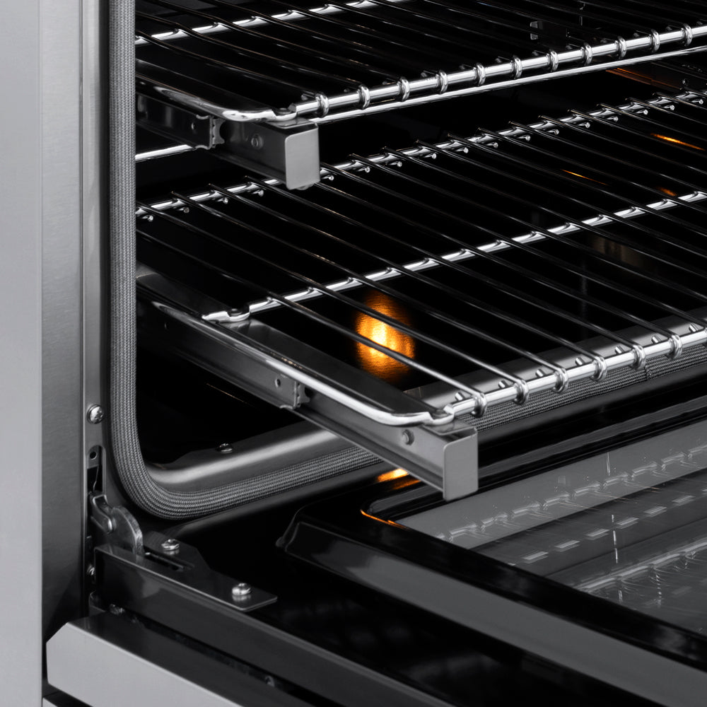 ZLINE Autograph 24 in. 3.2 cu. ft. Marino Induction Range with 3 Element Cooktop and Electric Convection Oven in Stainless Steel with Champagne Bronze Accents, MINRZ-24-CB - Racks Detail