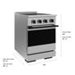 ZLINE Autograph Edition 24 in. 3.2 cu. ft. Marino Induction Range with 3 Element Cooktop and Electric Convection Oven in Stainless Steel with Matte Black Accents, MINRZ-24-MB