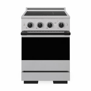 ZLINE Autograph Edition 24 in. 3.2 cu. ft. Marino Induction Range with 3 Element Cooktop and Electric Convection Oven in Stainless Steel with Matte Black Accents, MINRZ-24-MB