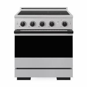 ZLINE Autograph Edition 30 in. 4.2 cu. ft. Marino Induction Range with 4 Element Cooktop and Electric Convection Oven in Stainless Steel with Matte Black Accents, MINRZ-30-MB