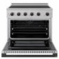 ZLINE Autograph Edition 36 in. 5.2 cu. ft. Marino Induction Range with 5 Element Cooktop and Electric Convection Oven in Stainless Steel with Matte Black Accents, MINRZ-36-MB
