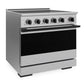 ZLINE Autograph Edition 36 in. 5.2 cu. ft. Marino Induction Range with 5 Element Cooktop and Electric Convection Oven in Stainless Steel with Matte Black Accents, MINRZ-36-MB