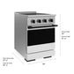 ZLINE Autograph 24 in. 3.2 cu. ft. Marino Induction Range with 3 Element Cooktop and Electric Convection Oven in Stainless Steel with White Matte Door and Matte Black Accents, MINRZ-WM-24-MB - Dimensions Diagram