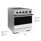 ZLINE Autograph Edition 30 in. 4.2 cu. ft. Marino Induction Range with 4 Element Cooktop and Electric Convection Oven in Stainless Steel with White Matte Door and Matte Black Accents, MINRZ-WM-30-MB
