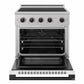 ZLINE Autograph Edition 30 in. 4.2 cu. ft. Marino Induction Range with 4 Element Cooktop and Electric Convection Oven in Stainless Steel with White Matte Door and Matte Black Accents, MINRZ-WM-30-MB