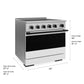 ZLINE Autograph Edition 36 in. 5.2 cu. ft. Marino Induction Range with 5 Element Cooktop and Electric Convection Oven in Stainless Steel with White Matte Door and Matte Black Accents, MINRZ-WM-36-MB