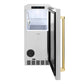 ZLINE Autograph 15" Touchstone Nugget Ice Maker in Stainless Steel Door with Polished Gold Handle, INGDZ-ST-15-G