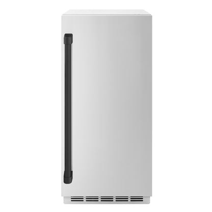 ZLINE Autograph 15" Touchstone Nugget Ice Maker in Stainless Steel Door with Matte Black Handle, INGDZ-ST-15-MB