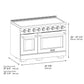 ZLINE 48" Paramount Induction Range with 7 Element Cooktop in Stainless Steel with Black Matte Doors, SINR-BLM-48
