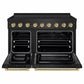 ZLINE Autograph Edition 48" Paramount Induction Range with 7 Element Cooktop in Black Stainless Steel with Champagne Bronze Accents, SINRBZ-48-CB