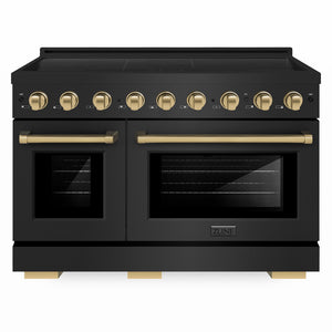 ZLINE Autograph Edition 48" Paramount Induction Range with 7 Element Cooktop in Stainless Steel with Champagne Bronze Accents, SINRZ-48-CB