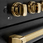 ZLINE Autograph Edition 48" Paramount Induction Range with 7 Element Cooktop in Black Stainless Steel with Polished Gold Helix Handles and Knob Accents, SINRBZ-48-KG