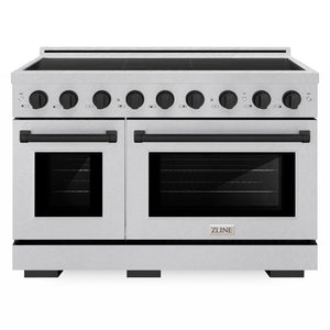 ZLINE Autograph Edition 48" Paramount Induction Range with 7 Element Cooktop in Satin Stainless Steel with Matte Black Accents, SINRSZ-48-MB