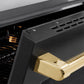 ZLINE Autograph Edition 48" Paramount Induction Range with 7 Element Cooktop in Satin Stainless Steel with Black Matte Doors and Polished Gold Accents, SINRSZ-BLM48-G