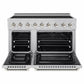 ZLINE Autograph Edition 48" Paramount Induction Range with 7 Element Cooktop in Stainless Steel with Polished Nickel Helix Handles and Knob Accents, SINRZ-48-KPN