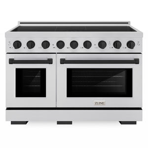 ZLINE Autograph Edition 48" Paramount Induction Range with 7 Element Cooktop in Stainless Steel with Matte Black Accents, SINRZ-48-MB