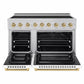 ZLINE Autograph Edition 48" Paramount Induction Range with 7 Element Cooktop in Stainless Steel with White Matte Doors and Champagne Bronze Accents, SINRZ-WM-48-CB