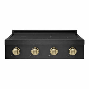 ZLINE Autograph Edition 30" Paramount Induction Rangetop with 4 Element Cooktop in Black Stainless Steel and Champagne Bronze Accents, SINRTBZ-30-CB