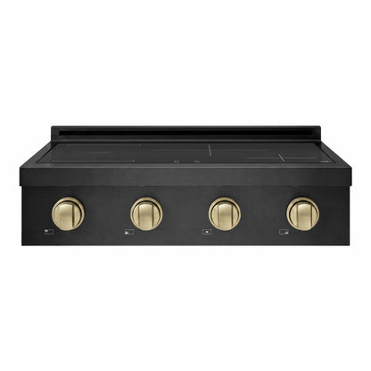 ZLINE Autograph Edition 30" Paramount Induction Rangetop with 4 Element Cooktop in Black Stainless Steel and Champagne Bronze Accents, SINRTBZ-30-CB