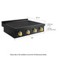 ZLINE Autograph Edition 30" Paramount Induction Rangetop with 4 Element Cooktop in Black Stainless Steel and Polished Gold Accents, SINRTBZ-30-G