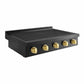 ZLINE Autograph Edition 36" Paramount Induction Rangetop with 5 Element Cooktop in Black Stainless Steel and Polished Gold Accents, SINRTBZ-36-G