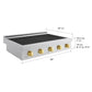 ZLINE Autograph Edition 36" Paramount Induction Rangetop with 5 Element Cooktop in Satin Stainless Steel and Polished Gold Accents, SINRTSZ-36-G