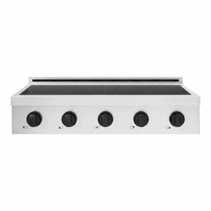 ZLINE Autograph Edition 36" Paramount Induction Rangetop with 5 Element Cooktop in Satin Stainless Steel and Matte Black Accents, SINRTSZ-36-MB