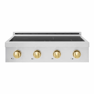 ZLINE Autograph Edition 30" Paramount Induction Rangetop with 4 Element Cooktop in Stainless Steel and Polished Gold Accents, SINRTZ-30-G