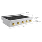ZLINE Autograph Edition 36" Paramount Induction Rangetop with 5 Element Cooktop in Stainless Steel and Polished Gold Accents, SINRTZ-36-G