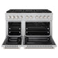 ZLINE 48" 6.7 cu. ft. Paramount Dual Fuel Range with 8 Burner DuoPro™ Cooktop and Dual Ovens in Satin Stainless Steel, PSDRS-48