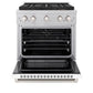 ZLINE 30" 4.2 cu. ft. Paramount Dual Fuel Range with 4 Burner DuoPro™ Cooktop and Electric Convection Oven in Satin Stainless Steel with White Matte Door, PSDRS-WM-30