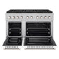 ZLINE 48" 6.7 cu. ft. Paramount Dual Fuel Range with 8 Burner DuoPro™ Cooktop and Dual Ovens in Satin Stainless Steel with White Matte Doors, PSDRS-WM-48