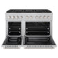 ZLINE 48" 6.7 cu. ft. Paramount Gas Range with 8 Burner DuoPro™ Cooktop and Dual Ovens in Satin Stainless Steel, PSGRS-48
