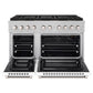 ZLINE 48" 6.7 cu. ft. Paramount Gas Range with 8 Burner DuoPro™ Cooktop and Dual Ovens in Satin Stainless Steel with White Matte Doors, PSGRS-WM-48