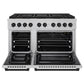 ZLINE Autograph Edition 48" 6.7 cu. ft. Paramount Gas Range with 8 Burner DuoPro™ Cooktop and Dual Ovens in Satin Stainless Steel and Matte Black Accents, PSGRSZ-48-MB