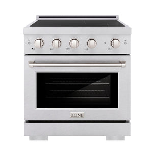 ZLINE 30" 4.2 cu. ft. Paramount Induction Range with 4 Element Cooktop and Electric Oven in Satin Stainless Steel, SINRS-30