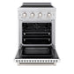 ZLINE 24" 3.2 cu. ft. Paramount Induction Range with 3 Element Cooktop and Electric Convection Oven in Satin Stainless Steel with White Matte Door, SINRS-WM-24