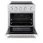 ZLINE 30" 4.2 cu. ft. Paramount Induction Range with 4 Element Cooktop and Electric Convection Oven in Satin Stainless Steel with White Matte Door, SINRS-WM-30