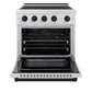 ZLINE Autograph Edition 30" 4.2 cu. ft. Paramount Induction Range with 4 Element Cooktop and Electric Convection Oven in Satin Stainless Steel with Matte Black Accents, SINRSZ-30-MB