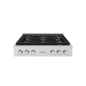 ZLINE 36" Paramount Gas Rangetop with 6 Burner DuoPro™ Cooktop in Satin Stainless Steel, PSRTS-36