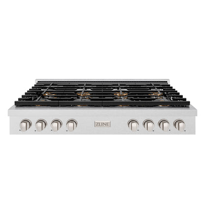ZLINE 48" Paramount Gas Rangetop with 8 Burner DuoPro™ Cooktop in Satin Stainless Steel, PSRTS-48