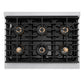 ZLINE Autograph 36" Paramount Gas Rangetop with 6 Burner DuoPro™ Cooktop in Satin Stainless Steel and Champagne Bronze Accents, PSRTSZ-36-CB