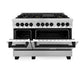 ZLINE Autograph 48" 6.0 cu. ft. Dual Fuel Range in Stainless Steel with Black Matte Accents, RAZ-48-MB