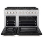 ZLINE 48" 6.7 cu. ft. Paramount Dual Fuel Range with 8 Burner DuoPro™ Cooktop and Dual Ovens with Black Matte Doors, PSDR-BLM-48