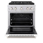ZLINE 30" 4.2 cu. ft. Paramount Dual Fuel Range with 4 Burner DuoPro™ Cooktop and Electric Convection Oven with White Matte Door, PSDR-WM-30