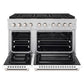 ZLINE 48" 6.7 cu. ft. Paramount Dual Fuel Range with 8 Burner DuoPro™ Cooktop and Dual Ovens with White Matte Doors, PSDR-WM-48