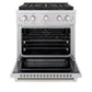 ZLINE 30" 4.2 cu. ft. Paramount Dual Fuel Range with 4 Burner DuoPro™ Cooktop and Electric Convection Oven in Stainless Steel, PSDR30