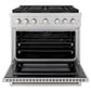 ZLINE 36" 5.2 cu. ft. Paramount Dual Fuel Range with 6 Burner DuoPro™ Cooktop and Electric Convection Oven in Stainless Steel, PSDR36