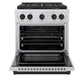 ZLINE Autograph Edition 30" 4.2 cu. ft. Paramount Dual Fuel Range with 4 Burner DuoPro™ Cooktop and Electric Convection Oven in Stainless Steel with Matte Black Accents, PSDRZ-30-MB