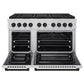 ZLINE Autograph 48" 6.7 cu. ft. Paramount Dual Fuel Range with 8 Burner DuoPro™ Cooktop and Dual Ovens in Stainless Steel and Matte Black Accents, PSDRZ-48-MB
